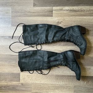 Free People Jeffrey Campbell Joe over the knee lace up boots